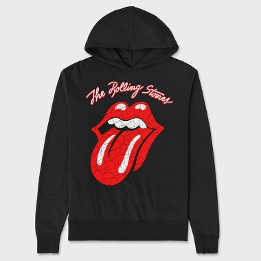 Rolling Stones Lips Red Crack Rock Ribbons, Hanorac Oversize Barbati (Unisex)