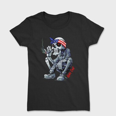 Skeleton Smoker Flag Eyes Rider Cast, Tricou Femei