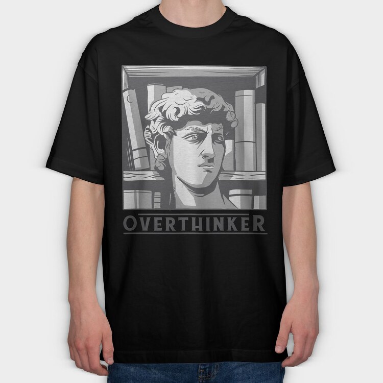Overthinker, Tricou Oversize Barbati (Unisex)