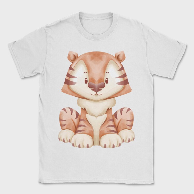 Baby Tiger Watercolor, Tricou Barbati (Unisex)