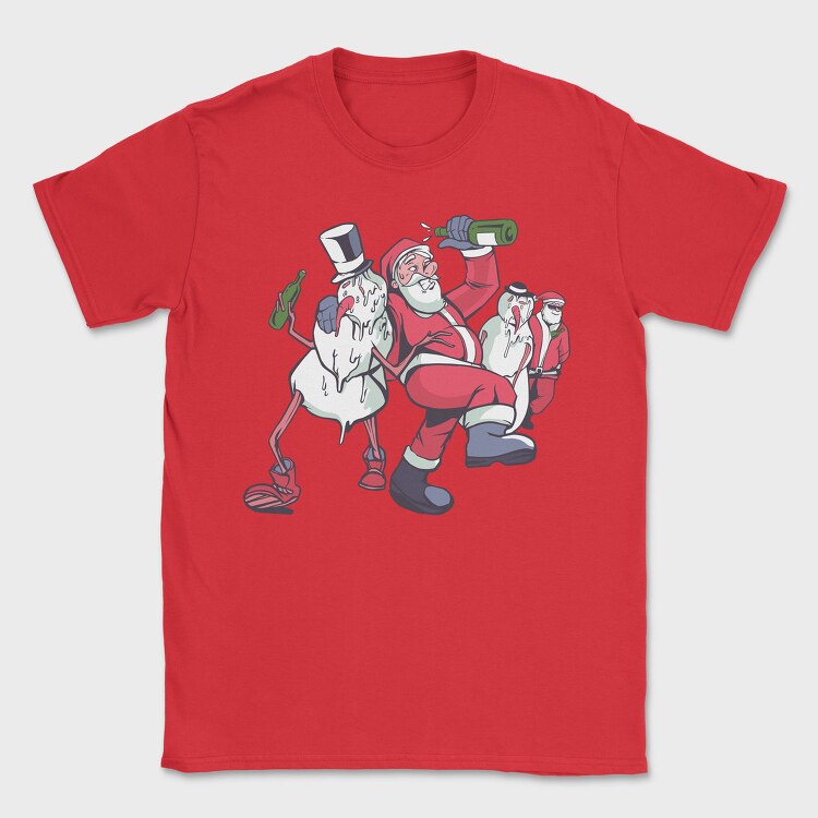 Snowmen Santa Drunk, Tricou Barbati (Unisex)