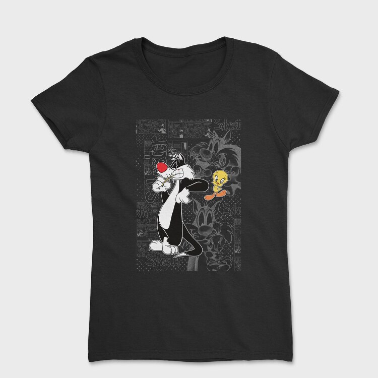 Sylvester Tweety Comic Art Urban Eyes, Tricou Femei