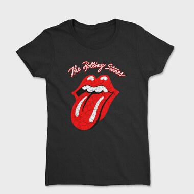 Rolling Stones Lips Red Crack Rock Ribbons, Tricou Femei
