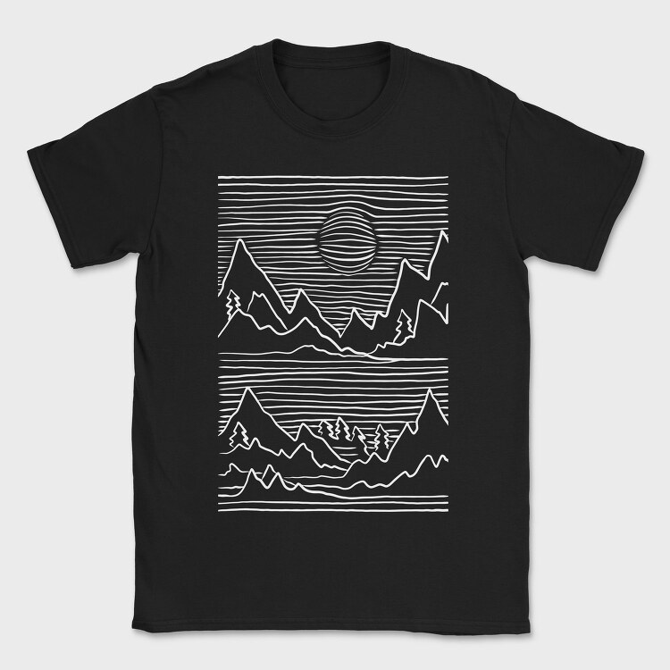 Mountains 3d, Tricou Barbati (Unisex)