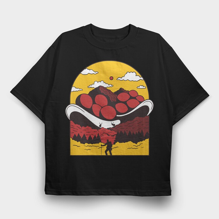 Mountain, Tricou Oversize Barbati (Unisex)