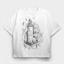 Lighthouse Wave, Tricou Oversize Barbati (Unisex)