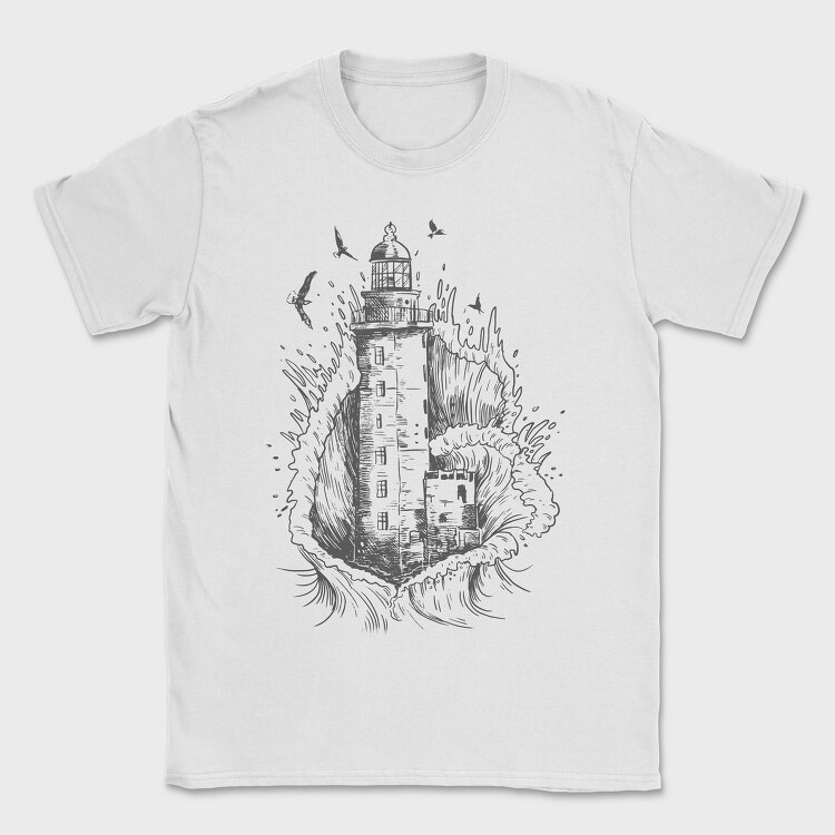 Lighthouse Wave, Tricou Barbati (Unisex)