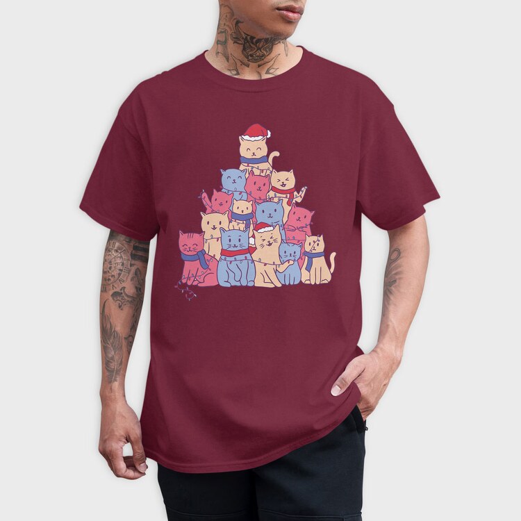 Cats Christmas Tree, Tricou Barbati (Unisex)