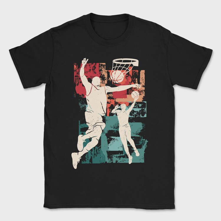 Baketball Silhouette Basketball, Tricou Barbati (Unisex)