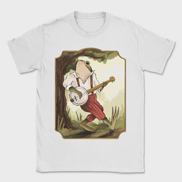 Banjo Frog Vintage Illustrations, Tricou Barbati (Unisex)