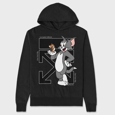 Tom And Jerry City Trip Los Angeles New York, Hanorac Oversize Barbati (Unisex)