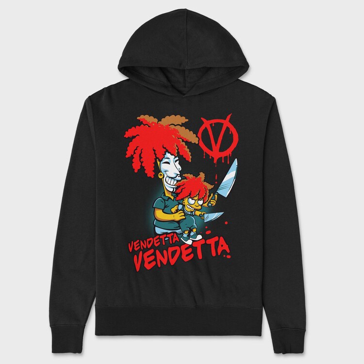 Venetian Mask Knife Simpsons Vendetta, Hanorac Oversize Barbati (Unisex)