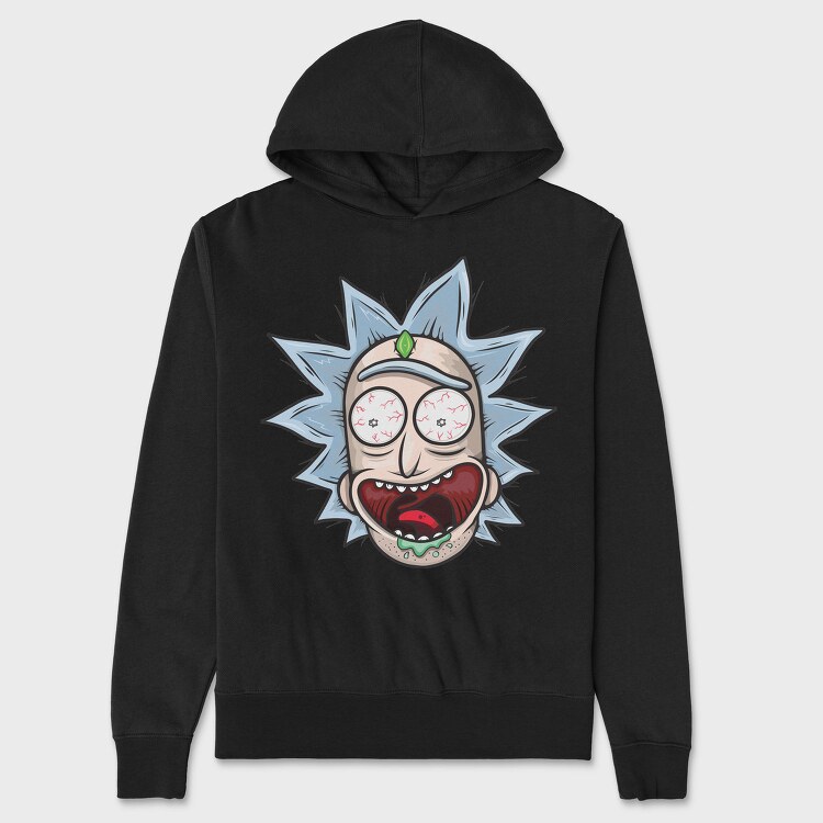 Zombie Rick Morty Eyes Blood, Hanorac Oversize Barbati (Unisex)