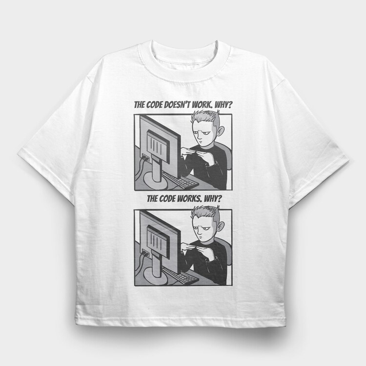 Code Meme, Tricou Oversize Barbati (Unisex)