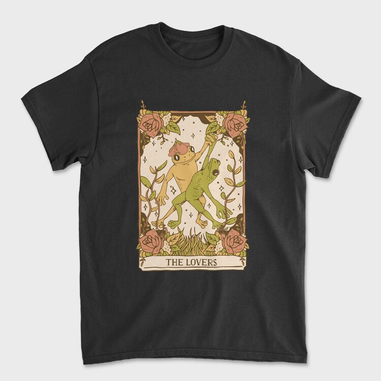 The Lovers Frog Tarot Card, Tricou Barbati (Unisex)