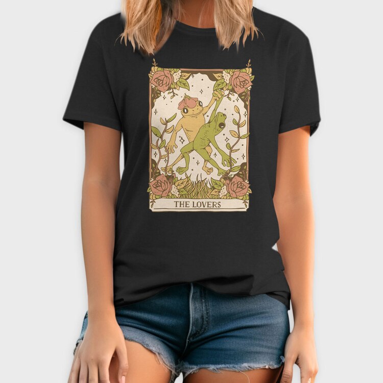 The Lovers Frog Tarot Card, Tricou Barbati (Unisex)