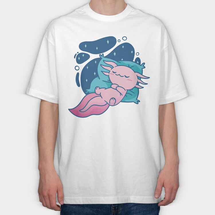 Baby Axlotl Sleeping, Tricou Oversize Barbati (Unisex)