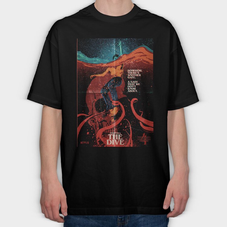 Stranger Things Dive, Tricou Oversize Barbati (Unisex)