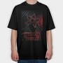 Stranger Things Flower Red, Tricou Oversize Barbati (Unisex)