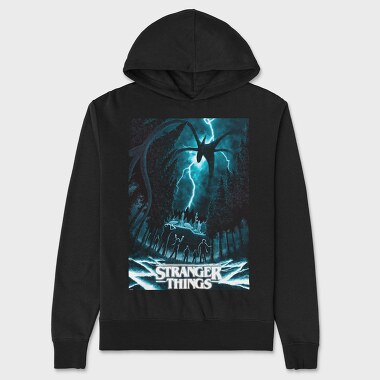 Stranger Things Halftone, Hanorac Oversize Barbati (Unisex)