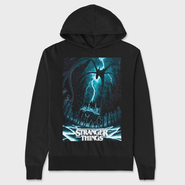 Stranger Things Halftone, Hanorac Oversize Barbati (Unisex)