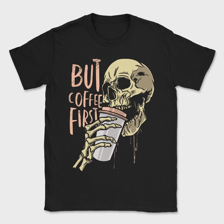 Coffe Skull, Tricou Barbati (Unisex)