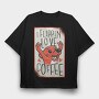 Dog Coffee, Tricou Oversize Barbati (Unisex)