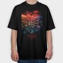 Stranger Things Hawkins, Tricou Oversize Barbati (Unisex)