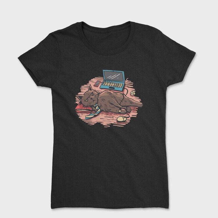 Home Office Cat, Tricou Femei