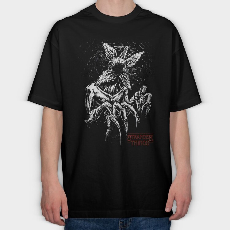 Stranger Things Sketch, Tricou Oversize Barbati (Unisex)