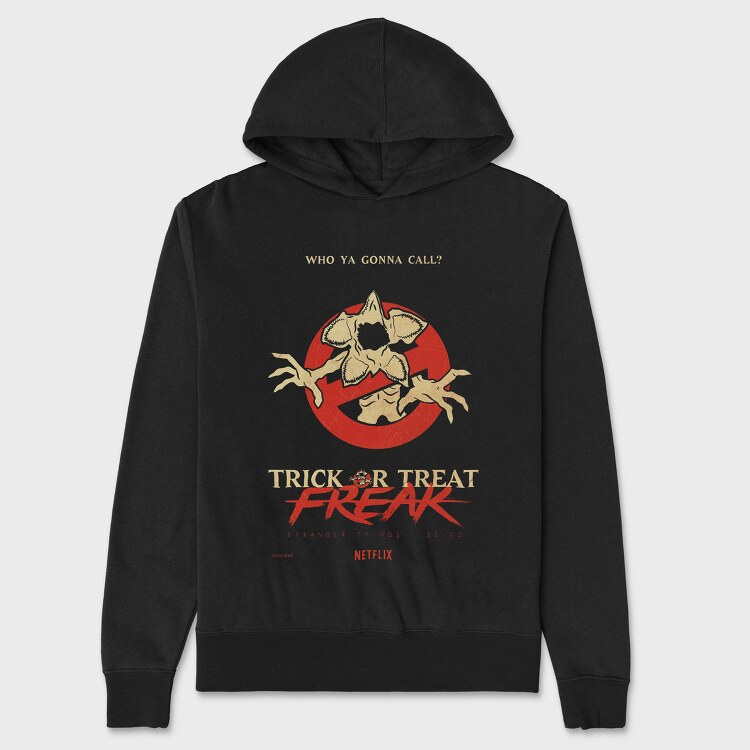 Trick Or Treat Stranger Things, Hanorac Oversize Barbati (Unisex)