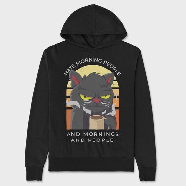 Agry Coffe Cat, Hanorac Oversize Barbati (Unisex)