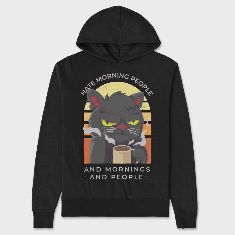 Agry Coffe Cat, Hanorac Oversize Barbati (Unisex)