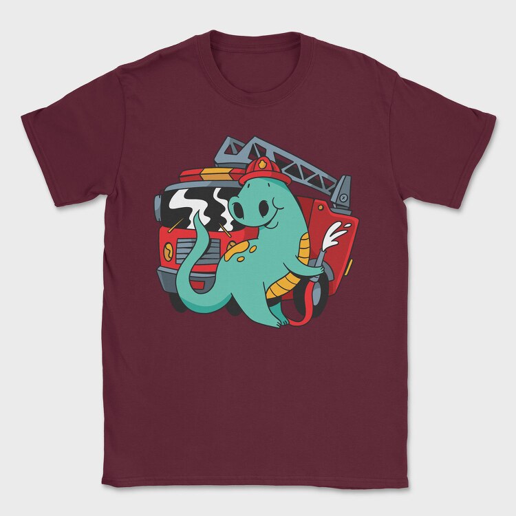 Firefighter Dinosaur, Tricou Barbati (Unisex)