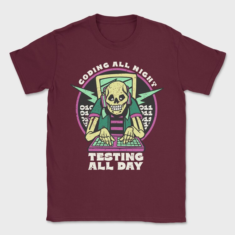 Skeleton Coding, Tricou Barbati (Unisex)