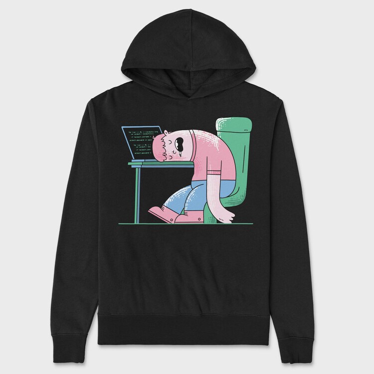 Man Sleeping On Desk, Hanorac Oversize Barbati (Unisex)