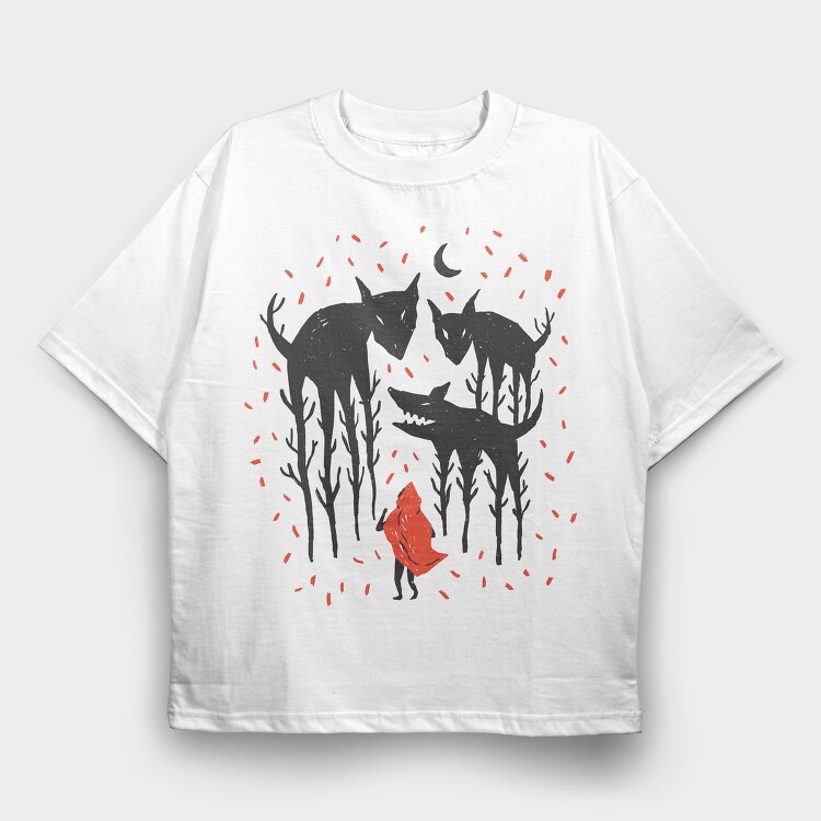 Red Riding Hood, Tricou Oversize Barbati (Unisex)