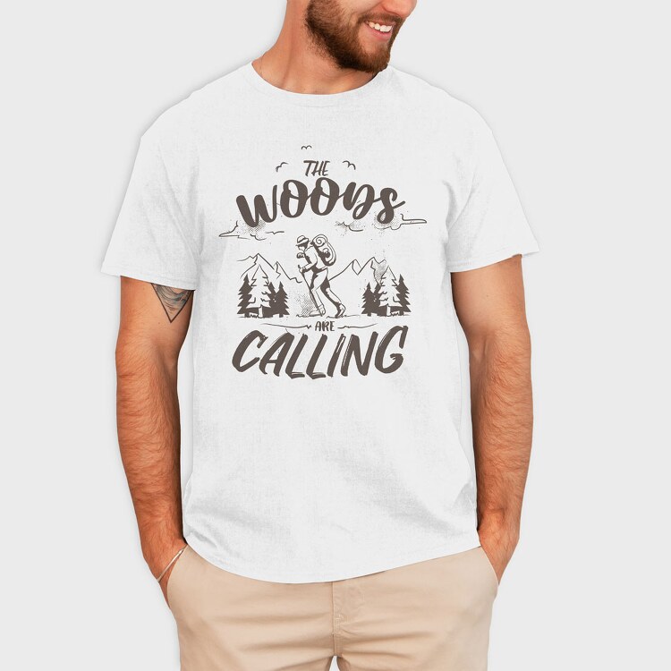 The Woods Are Calling Monochrome, Tricou Barbati (Unisex)