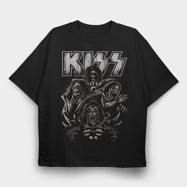 Kiss 5, Tricou Oversize Barbati (Unisex)
