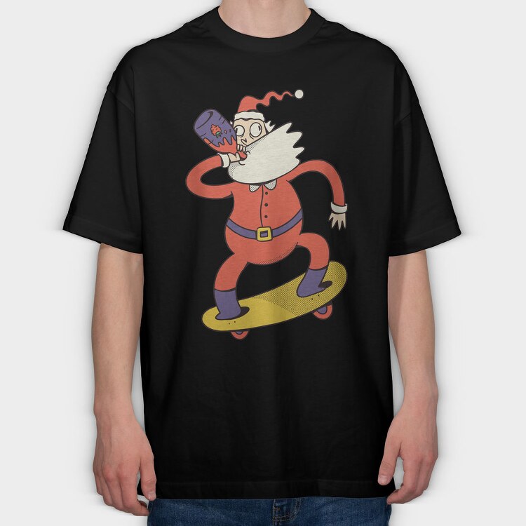 Skating Santa Juice, Tricou Oversize Barbati (Unisex)