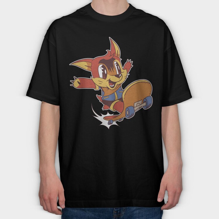 Cartoon Skate, Tricou Oversize Barbati (Unisex)