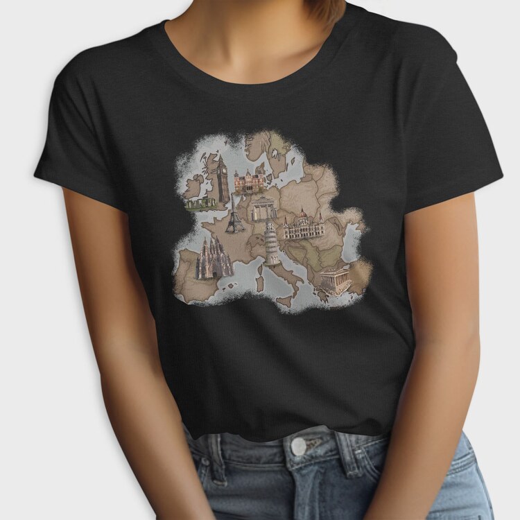 Europe Map, Tricou Femei