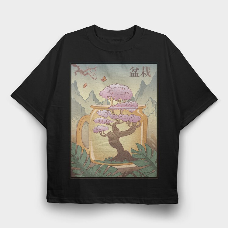 Bonsai Traditional, Tricou Oversize Barbati (Unisex)