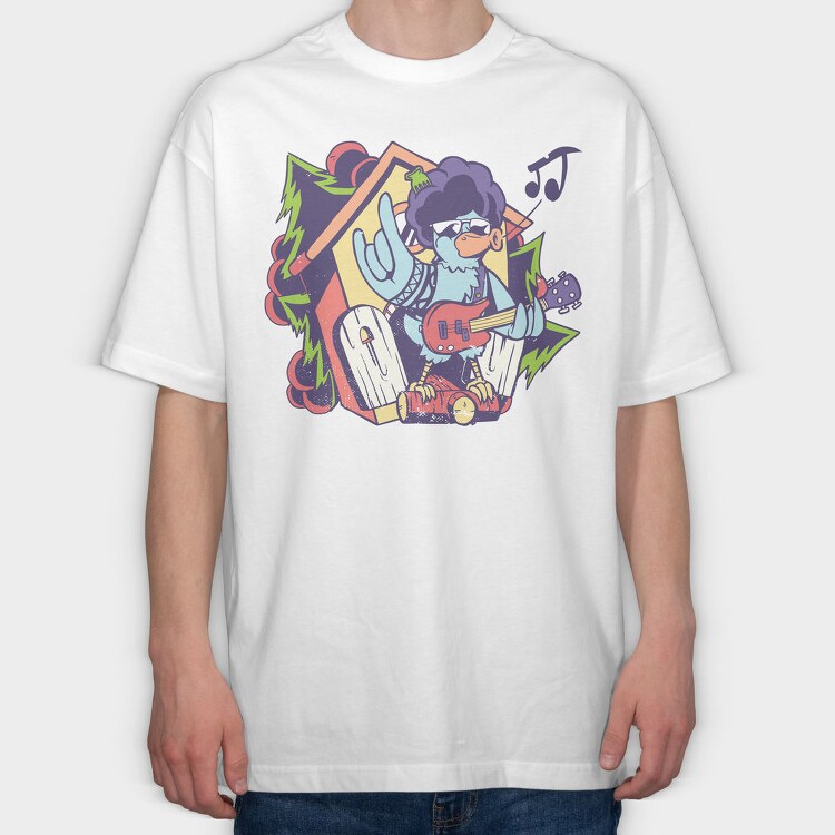 Bird Music, Tricou Oversize Barbati (Unisex)