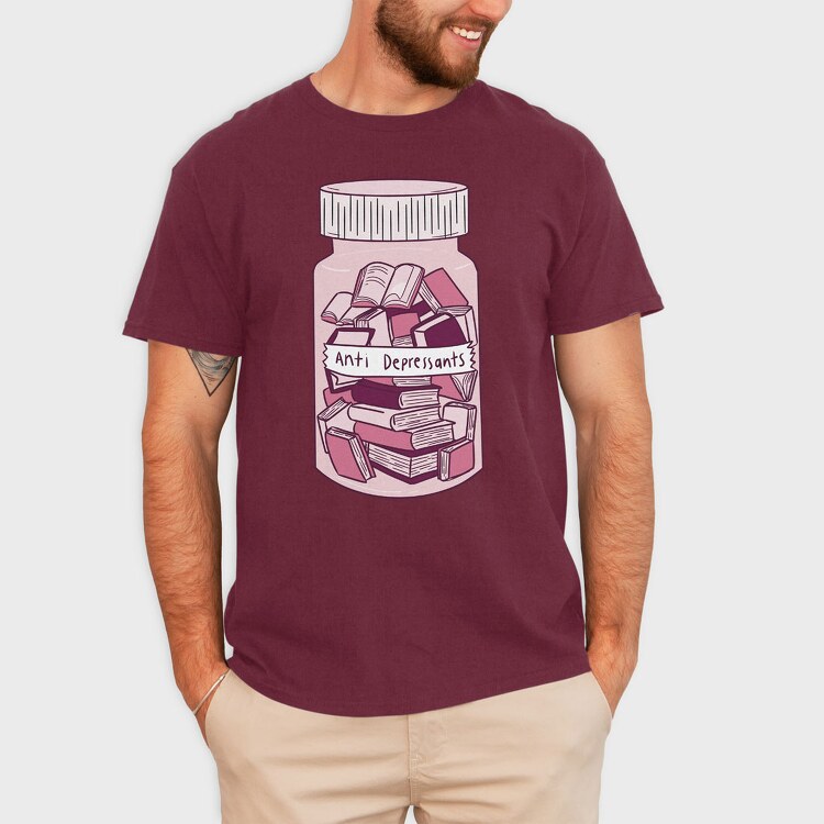 Anti Depressants Books, Tricou Barbati (Unisex)