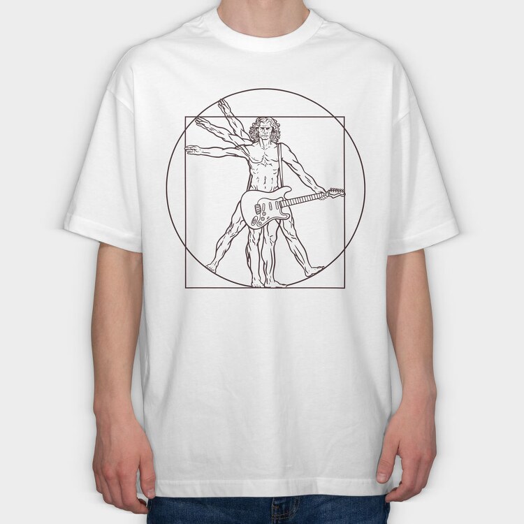Man Guitar, Tricou Oversize Barbati (Unisex)