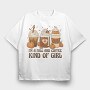 Autumn Coffee Drinks Fall And Girl, Tricou Oversize Barbati (Unisex)