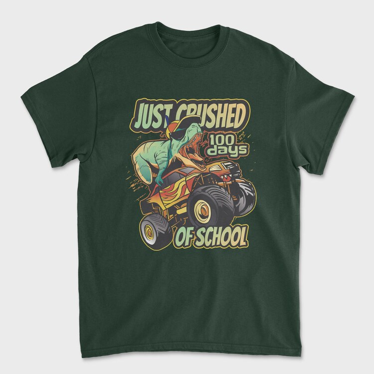 Awesome T Rex Monster Truck Dino School, Tricou Barbati (Unisex)