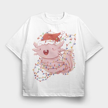 Axolotl Christmas Lights, Tricou Oversize Barbati (Unisex)