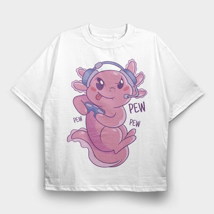 Axolotl Gamer Gaming, Tricou Oversize Barbati (Unisex)